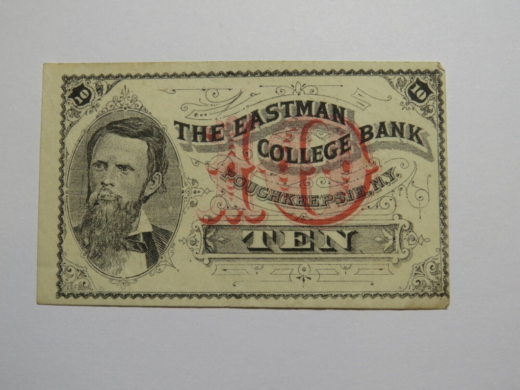 $.10 1870's Poughkeepsie New York Obsolete Currency Note Eastman College