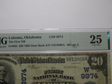 Load image into Gallery viewer, $20 1902 Lahoma Oklahoma OK National Currency Bank Note Bill Ch. #9974 VF25 PMG