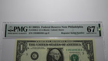 Load image into Gallery viewer, $1 2003A Repeater Serial Number Federal Reserve Currency Bank Note Bill UNC67EPQ