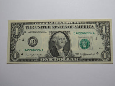 $1 1977 Radar Serial Number Federal Reserve Currency Bank Note Bill UNC 62244226