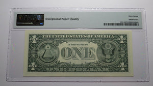$1 2003 Radar Serial Number Federal Reserve Currency Bank Note Bill PMG UNC67EPQ