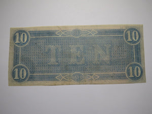 $10 1864 Richmond Virginia VA Confederate Currency Bank Note Bill RARE T68 VF!