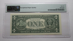 $1 2003 Radar Serial Number Federal Reserve Currency Bank Note Bill PMG UNC66EPQ