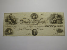 Load image into Gallery viewer, $50 18__ New Haven Connecticut Obsolete Currency Bank Note Remainder Bill UNC++