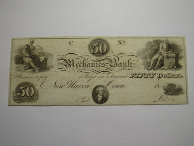 $50 18__ New Haven Connecticut Obsolete Currency Bank Note Remainder Bill UNC++