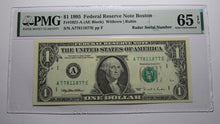 Load image into Gallery viewer, $1 1995 Radar Serial Number Federal Reserve Currency Bank Note Bill PMG UNC65EPQ
