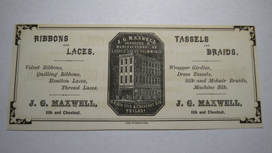 Early 1900's J.G Maxwell 11th And Chestnut Philadelphia PA Advertising Note!