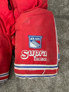 1997 Jeff Beukeboom New York Rangers Game Used CCM NHL Hockey Pants Photomatched