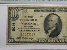 Load image into Gallery viewer, $10 1929 Wagoner Oklahoma OK National Currency Bank Note Bill Ch. #5016 VF20 PMG