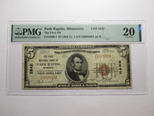 Load image into Gallery viewer, $5 1929 Park Rapids Minnesota MN National Currency Bank Note Bill Ch. #5542 VF20