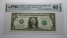 Load image into Gallery viewer, $1 2003 Repeater Serial Number Federal Reserve Currency Bank Note Bill PMG UNC65