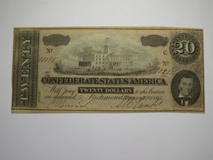 $20 1864 Richmond Virginia Confederate Currency Bank Note Bill RARE T67 VF++