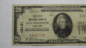 $20 1929 East Rochester New York NY National Currency Bank Note Bill #10141 RARE