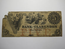 Load image into Gallery viewer, $5 1855 Fayetteville North Carolina Obsolete Currency Bank Note Bill Clarendon