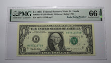 Load image into Gallery viewer, $1 1995 Radar Serial Number Federal Reserve Currency Bank Note Bill PMG UNC66EPQ