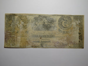 $5 1845 Portland Maine ME Obsolete Currency Bank Note Bill! Georgia Lumber Co.