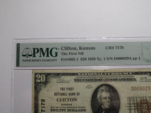 Load image into Gallery viewer, $20 1929 Clifton Kansas KS National Currency Bank Note Bill Ch. #7178 VF25 PMG