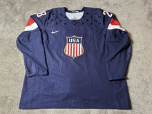 Load image into Gallery viewer, 2014 Blake Wheeler Team USA Sochi Olympics Russia Game Used Worn Hockey Jersey