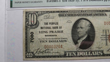 Load image into Gallery viewer, $10 1929 Long Prairie Minnesota MN National Currency Bank Note Bill #7080 VF25