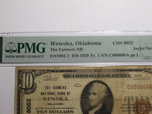 Load image into Gallery viewer, $10 1929 Wewoka Oklahoma OK National Currency Bank Note Bill Ch. #8052 VF20 PMG