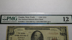 $10 1929 Fonda New York NY National Currency Bank Note Bill Ch. #1212 F12 PMG