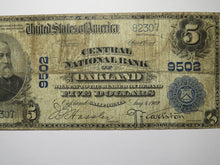 Load image into Gallery viewer, $5 1902 Oakland California CA National Currency Bank Note Bill Charter #9502