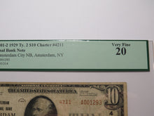 Load image into Gallery viewer, $10 1929 Amsterdam New York NY National Currency Bank Note Bill #4211 VF20 PCGS