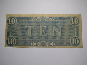 $10 1864 Richmond Virginia VA Confederate Currency Bank Note Bill RARE T68 VF