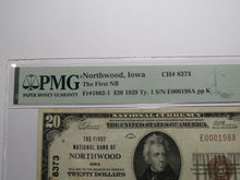 Load image into Gallery viewer, $20 1929 Northwood Iowa IA National Currency Bank Note Bill Ch. #8373 VF25 PMG