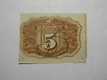 Load image into Gallery viewer, 1863 $.05 Second Issue Uncut Fractional Currency Obsolete Postage Note AU