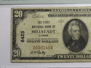$20 1929 Millstadt Illinois National Currency Bank Note Bill Ch. #8425 VF20 PMG