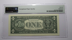 $1 2001 Radar Serial Number Federal Reserve Currency Bank Note Bill PMG UNC66EPQ