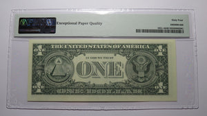 $1 1995 Radar Serial Number Federal Reserve Currency Bank Note Bill PMG UNC64EPQ