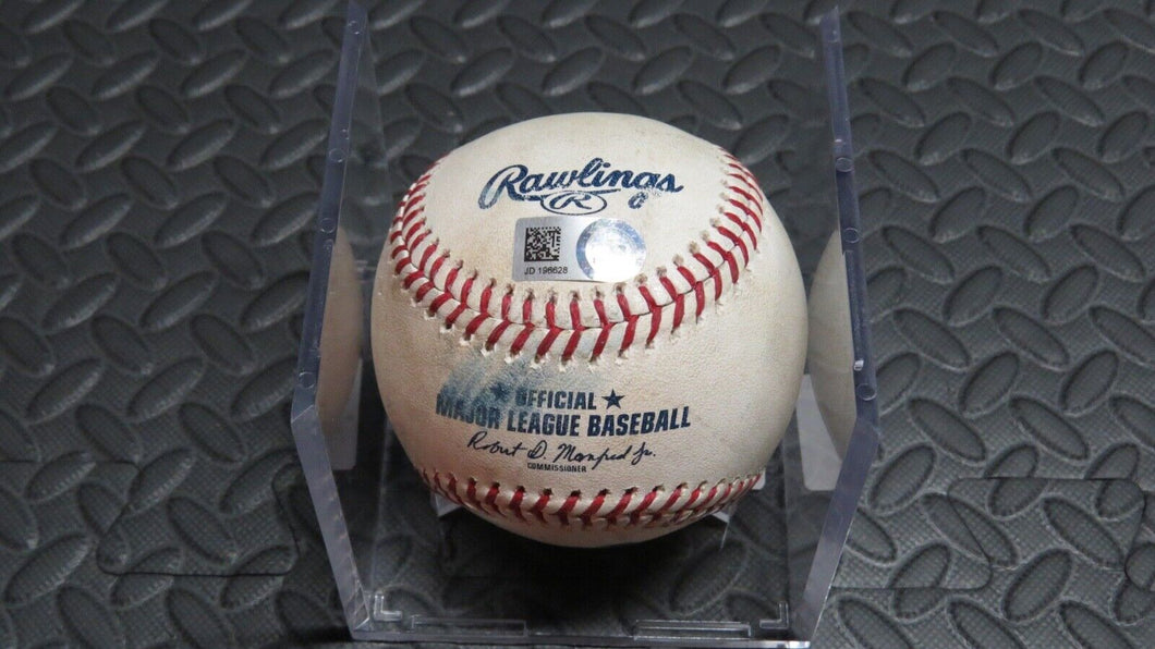 2018 J.T. Riddle Miami Marlins Game Used 2 RBI Single MLB Baseball! 1B Hit