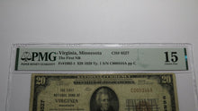 Load image into Gallery viewer, $20 1929 Virginia Minnesota MN National Currency Bank Note Bill #6527 F15 PMG