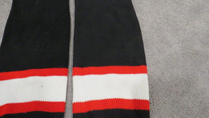 1989-94 Michel Goulet Chicago Blackhawks NHL Game Hockey Socks Black HOF