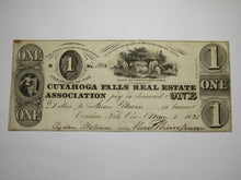 Load image into Gallery viewer, $1 1838 Cuyahoga Falls Ohio Obsolete Currency Bank Note! Real Estate Association