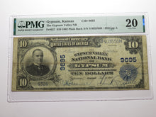 Load image into Gallery viewer, $10 1902 Gypsum Kansas KS National Currency Bank Note Bill Ch #9695 VF20 PMG