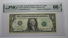 Load image into Gallery viewer, $1 1993 Repeater Serial Number Federal Reserve Currency Bank Note Bill PMG UNC66