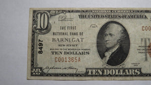 $10 1929 Barnegat New Jersey NJ National Currency Bank Note Bill Ch. #8497 VF+