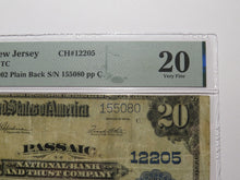 Load image into Gallery viewer, $20 1902 Passaic New Jersey NJ National Currency Bank Note Bill! Ch. #12205 PMG