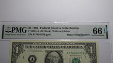 Load image into Gallery viewer, $1 1995 Radar Serial Number Federal Reserve Currency Bank Note Bill PMG UNC66EPQ