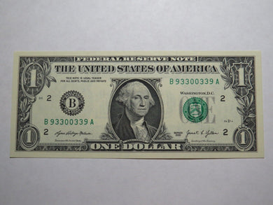 $1 2021 Radar Serial Number Federal Reserve Currency Bank Note Bill UNC 93300339
