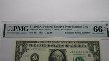 Load image into Gallery viewer, $1 2003A Repeater Serial Number Federal Reserve Currency Bank Note Bill UNC66EPQ