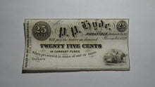 Load image into Gallery viewer, $.25 1852 Jordanville New York NY Obsolete Currency Bank Note Bill P.P. Hyde CU+