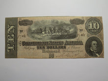 Load image into Gallery viewer, $10 1864 Richmond Virginia VA Confederate Currency Bank Note Bill RARE T68 VF