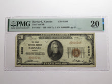 Load image into Gallery viewer, $20 1929 Barnard Kansas KS National Currency Bank Note Bill Ch #8396 VF20 PMG