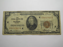 Load image into Gallery viewer, $20 1929 Richmond Virginia VA National Currency Federal Reserve Bank Note Bill
