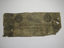 Load image into Gallery viewer, $2 1852 Lowville New York NY Obsolete Currency Bank Note Bill -Bank of Lowville