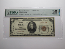 Load image into Gallery viewer, $20 1929 Downs Kansas KS National Currency Bank Note Bill Ch. #11318 VF25EPQ PMG